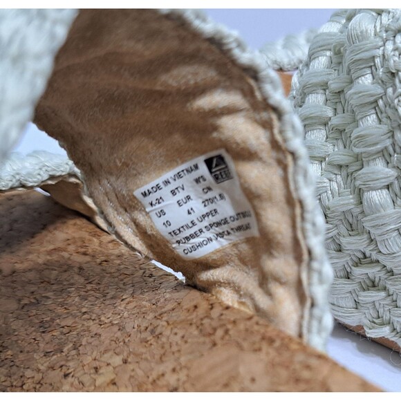 REEF Women's 10 Cushion Vista Thread Sandals Cork Braided White Brown Beach Pool - Picture 8 of 10